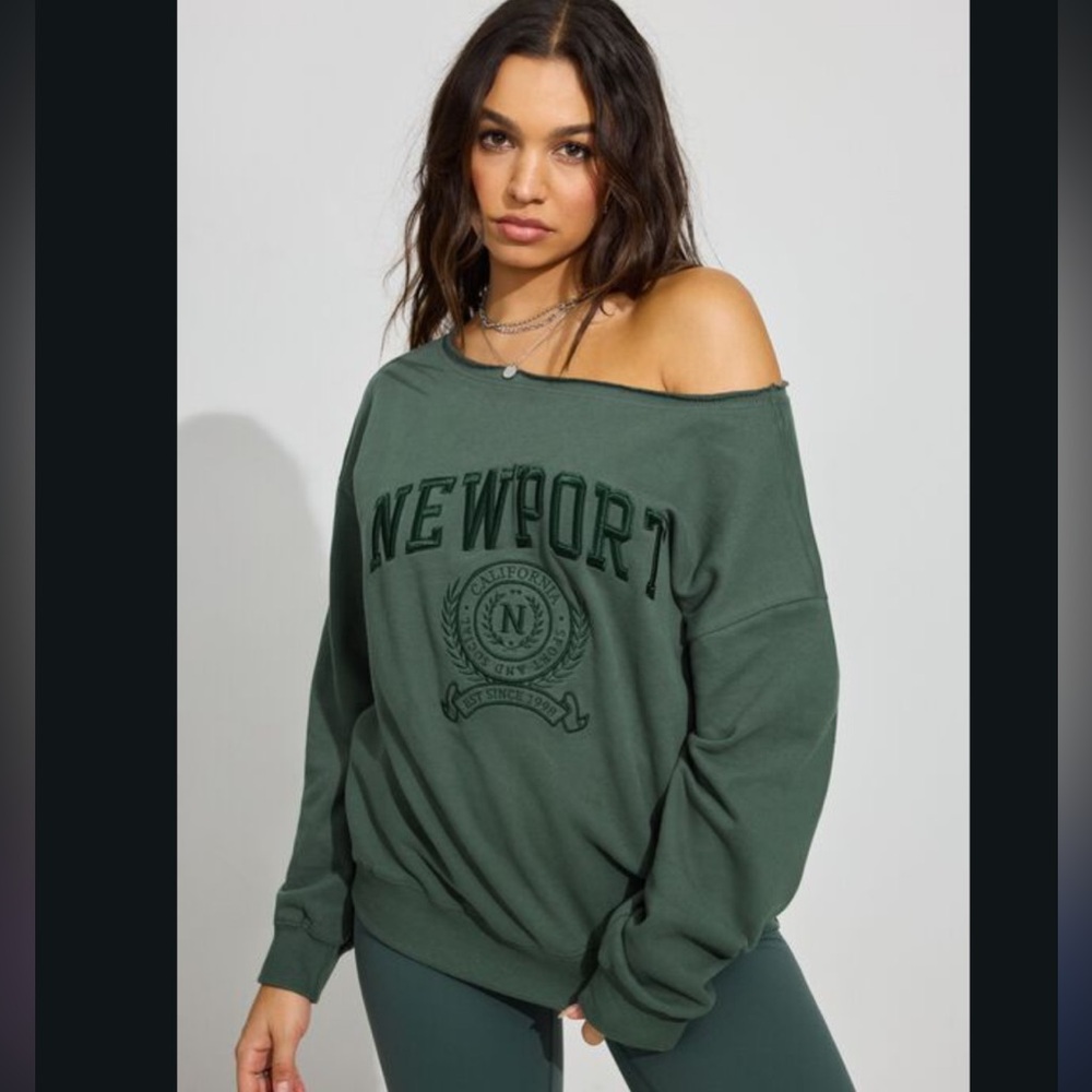 Garage Soft Terry Off Shoulder Sweatshirt
